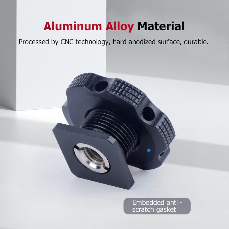 Mechrig Cold Shoe Adapter with Dual 1/4 & 3/8 Screw Mount – Aluminum Alloy Camera Mount for Tripod, Microphone, LED Light, DSLR – Anti-Scratch Quick Release (62049) - Image 3